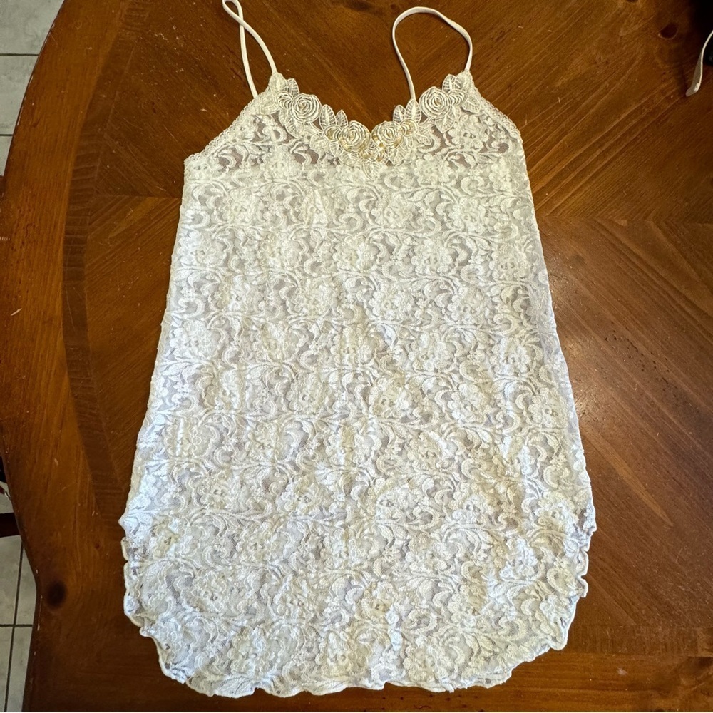 Vintage Cinema Etoile Lace Camisole Beaded Sheer Lingerie Size S - Picture 4 of 15